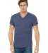 BELLA+CANVAS 3005 Cotton V-Neck T-shirt in Navy marble front view