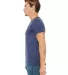 BELLA+CANVAS 3005 Cotton V-Neck T-shirt in Navy marble side view