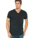 BELLA+CANVAS 3005 Cotton V-Neck T-shirt in Black marble front view