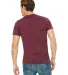 BELLA+CANVAS 3005 Cotton V-Neck T-shirt in Maroon marble back view