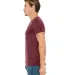 BELLA+CANVAS 3005 Cotton V-Neck T-shirt in Maroon marble side view