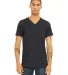 BELLA+CANVAS 3005 Cotton V-Neck T-shirt in Chrcl black slub front view