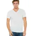 BELLA+CANVAS 3005 Cotton V-Neck T-shirt in White marble front view