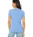 BELLA 6405 Ladies Relaxed V-Neck T-shirt in Blue triblend back view