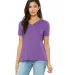 BELLA 6405 Ladies Relaxed V-Neck T-shirt in Purple triblend front view