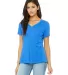 BELLA 6405 Ladies Relaxed V-Neck T-shirt in Tr royal triblnd front view