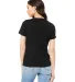 BELLA 6405 Ladies Relaxed V-Neck T-shirt in Solid blk trblnd back view
