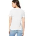 BELLA 6405 Ladies Relaxed V-Neck T-shirt in Solid wht trblnd back view