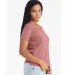 BELLA 6405 Ladies Relaxed V-Neck T-shirt in Mauve triblend side view