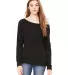 BELLA 7501 Womens Fleece Pullover Sweatshirt in Solid blk trblnd front view