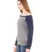 BELLA 7501 Womens Fleece Pullover Sweatshirt in Deep hthr/ navy side view
