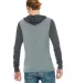 BELLA+CANVAS 3512 Unisex Jersey Hooded T-Shirt in Dp ht/ dk gry ht back view