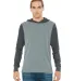 BELLA+CANVAS 3512 Unisex Jersey Hooded T-Shirt in Dp ht/ dk gry ht front view