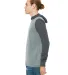 BELLA+CANVAS 3512 Unisex Jersey Hooded T-Shirt in Dp ht/ dk gry ht side view