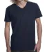 Next Level 3200 Fitted Short Sleeve V in Midnight navy front view