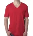 Next Level 3200 Fitted Short Sleeve V in Red front view
