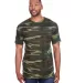 Code V 3907 Adult Camo Tee GREEN WOODLAND front view