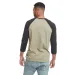 Next Level Apparel 6251 Unisex CVC Three-Quarter S in Black/ olive back view