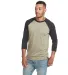 Next Level Apparel 6251 Unisex CVC Three-Quarter S in Black/ olive front view