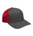 Adams Hats PR102 Brushed Cotton/Soft Mesh Trucker  in Red front view