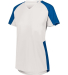 Augusta Sportswear 1522 Ladies' Cutter Jersey T-Sh in White/ royal side view