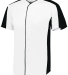 Augusta Sportswear 1656 Youth Full-Button Baseball in White/ black front view