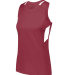 Augusta Sportswear 2436 Ladies' Crossover Tank in Maroon/ white side view