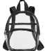 BAGedge BE268 Unisex Clear PVC Mini Backpack in Black front view