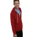 Bayside Apparel 875 Unisex 7 oz., 50/50 Full-Zip F in Cardinal front view