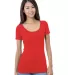 Bayside Apparel 3405 Junior's 4.2 oz., Fine Jersey in Red front view