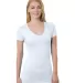 Bayside Apparel 3407 Junior's 4.2 oz., Fine Jersey in White front view
