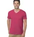 Bayside Apparel 5025 Unisex 4.2 oz., Fine Jersey V in Heather red front view