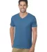 Bayside Apparel 5025 Unisex 4.2 oz., Fine Jersey V in Heather royal front view