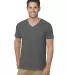 Bayside Apparel 5025 Unisex 4.2 oz., Fine Jersey V in Charcoal front view