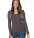 Bayside Apparel 3415 Junior's 4.2 oz.,  Fine Jerse in Heather charcoal front view