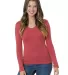 Bayside Apparel 3415 Junior's 4.2 oz.,  Fine Jerse in Heather red front view
