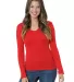 Bayside Apparel 3415 Junior's 4.2 oz.,  Fine Jerse in Red front view