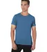 Bayside Apparel 9510 Unisex 4.2 oz., 50/50 Fine Je in Heather royal front view
