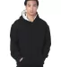 Bayside Apparel BA930 Adult Super Heavy Thermal-Li in Black/ cream front view