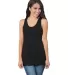 Bayside Apparel 9600 Ladies' 4.2 oz., Triblend Rac in Solid black front view
