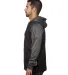 Burnside Clothing 8660 Men's Performance Hooded Sw in Black/ charcoal side view