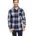 Burnside Clothing 8212 Woven Plaid Flannel With Bi in Blue/ ecru front view