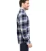 Burnside Clothing 8212 Woven Plaid Flannel With Bi in Blue/ ecru side view