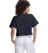 Champion Clothing T453W Ladies' Cropped Heritage T in Navy back view