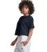Champion Clothing T453W Ladies' Cropped Heritage T in Navy side view