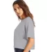 Champion Clothing T453W Ladies' Cropped Heritage T in Oxford gray side view