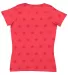 Code V 3629 Ladies' Five Star T-Shirt RED STAR back view