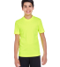 Team 365 TT11Y Youth Zone Performance T-Shirt in Safety yellow front view