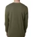 Next Level 3601 Men's Long Sleeve Crew in Military green back view