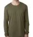 Next Level 3601 Men's Long Sleeve Crew in Military green front view